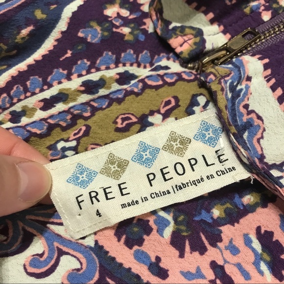 Free People paisley dress purple 4 #32954 - Picture 3 of 10